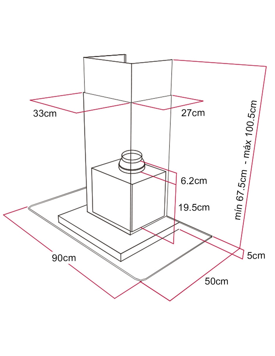 Campana de pared DG 980 de acero inoxidable