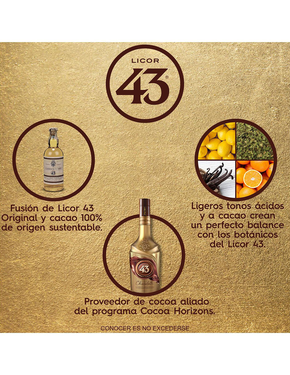 Licor de cacao Licor 43 sabor chocolate 700 ml