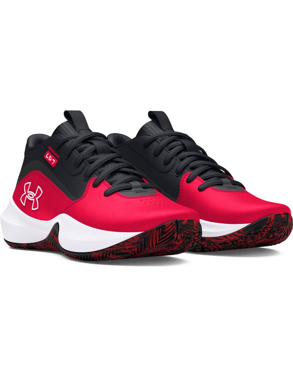 Tenis infantil unisex Ua Gs Lockdown 7Red 2
