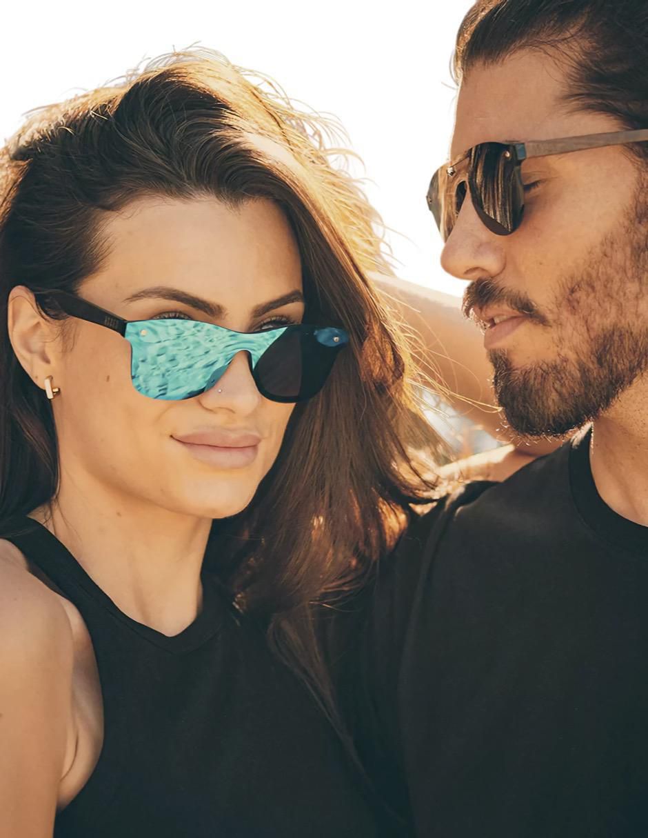 Lentes de sol Azul Negro unisex