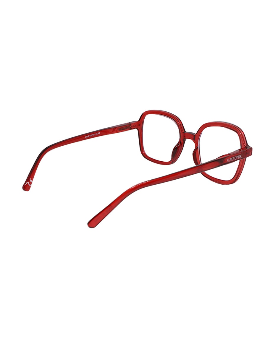 Lentes de lectura superottik lrp 10705-4 rojo cuadrado unisex