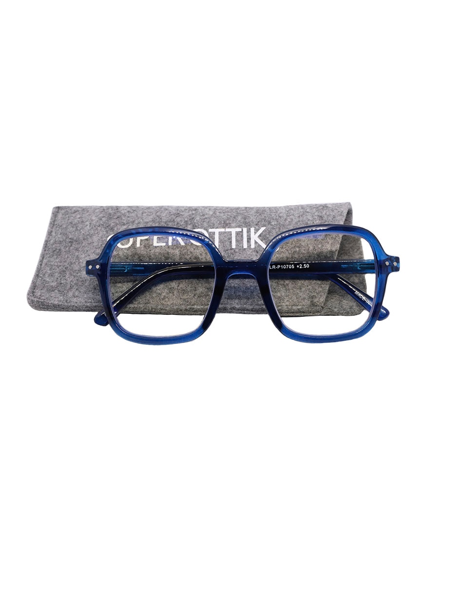 Lentes de lectura LRP 10705-6 Azul cuadrado unisex 3
