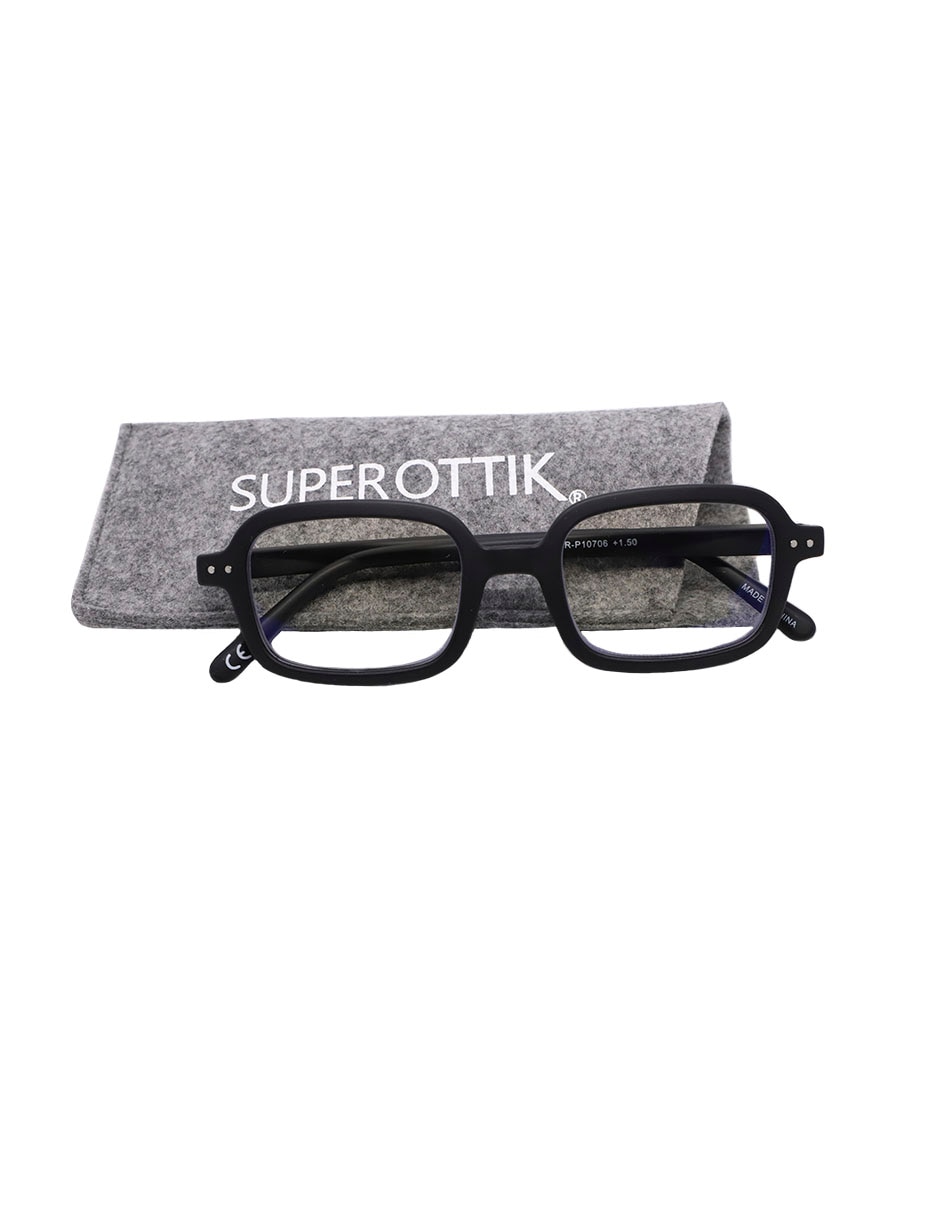 Lentes de lectura lrp 10706 negro rectangular unisex