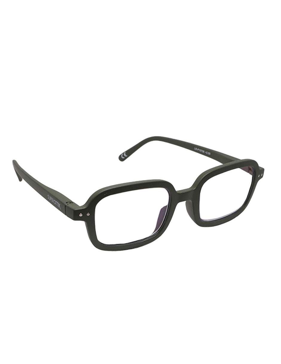 Lentes de lectura lrp 10706 verde rectangular unisex 3