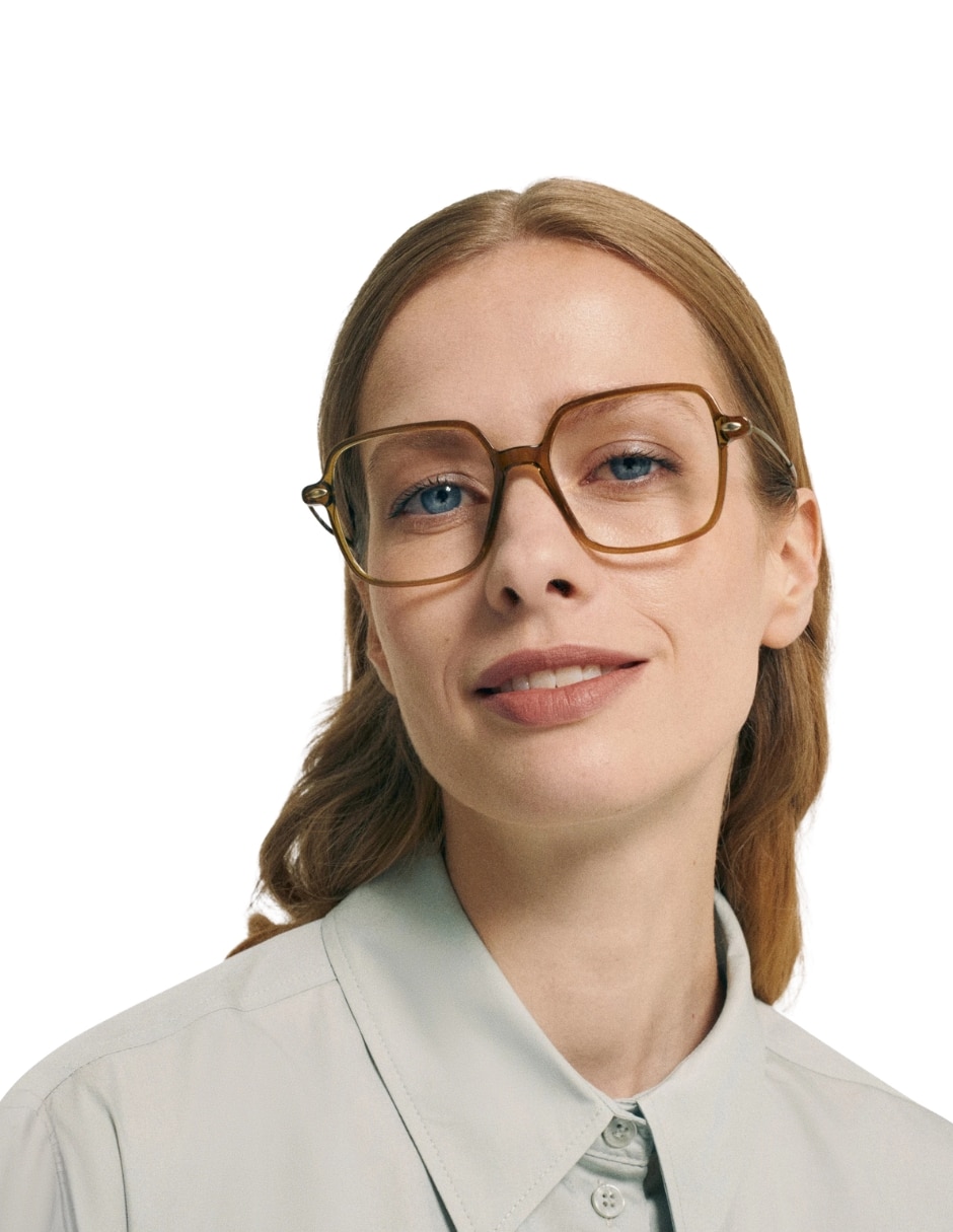 Lentes de lectura lena olivo cuadrado para mujer