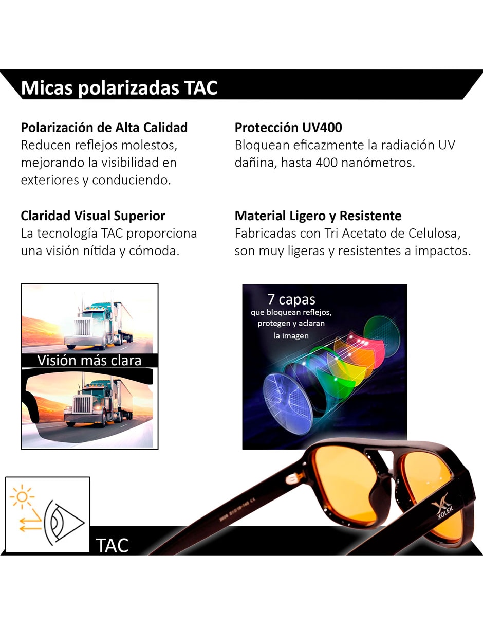 Lentes de sol casual xo159o unisex 8