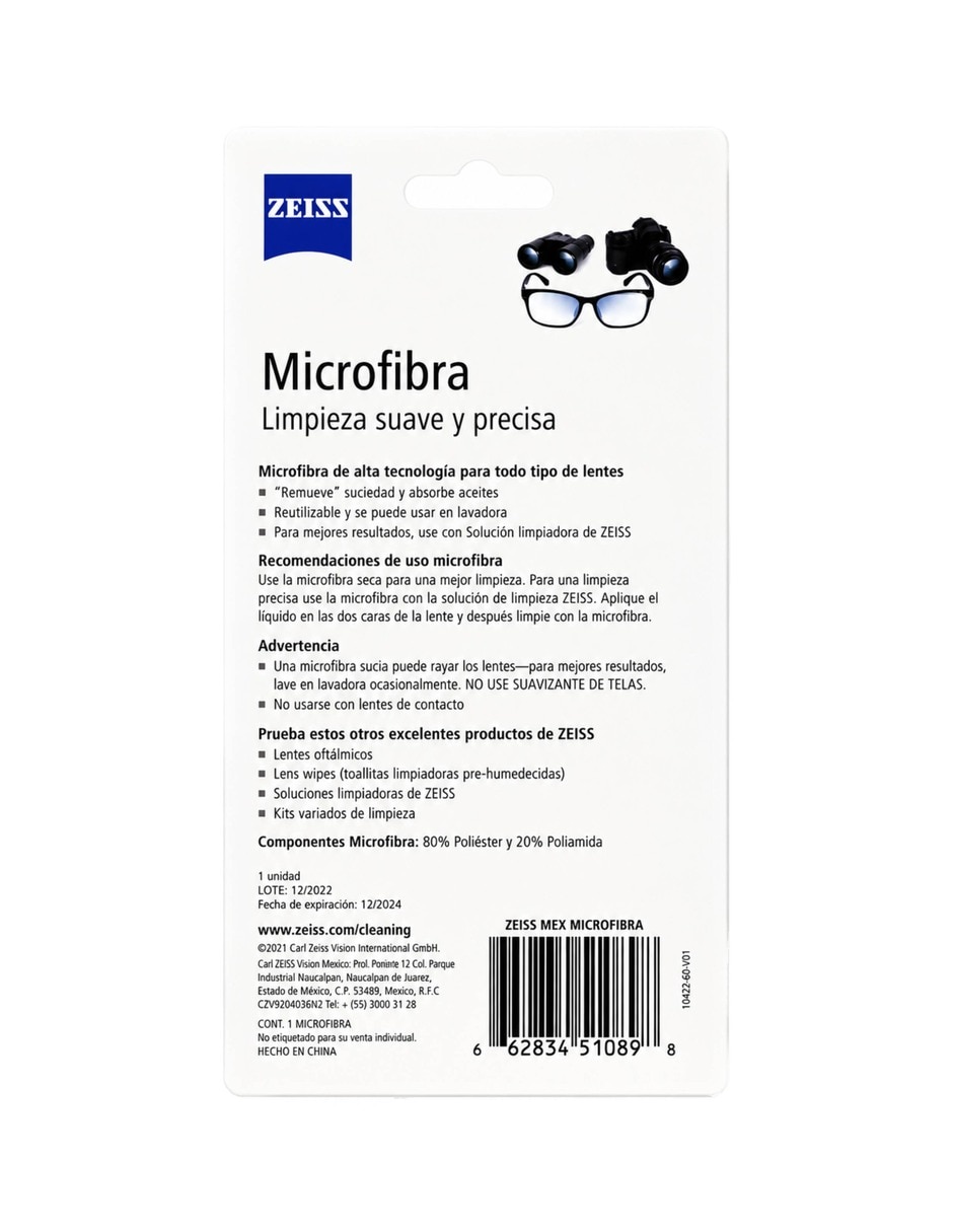 Limpiador para lentes Paño Microfibra ZEISS