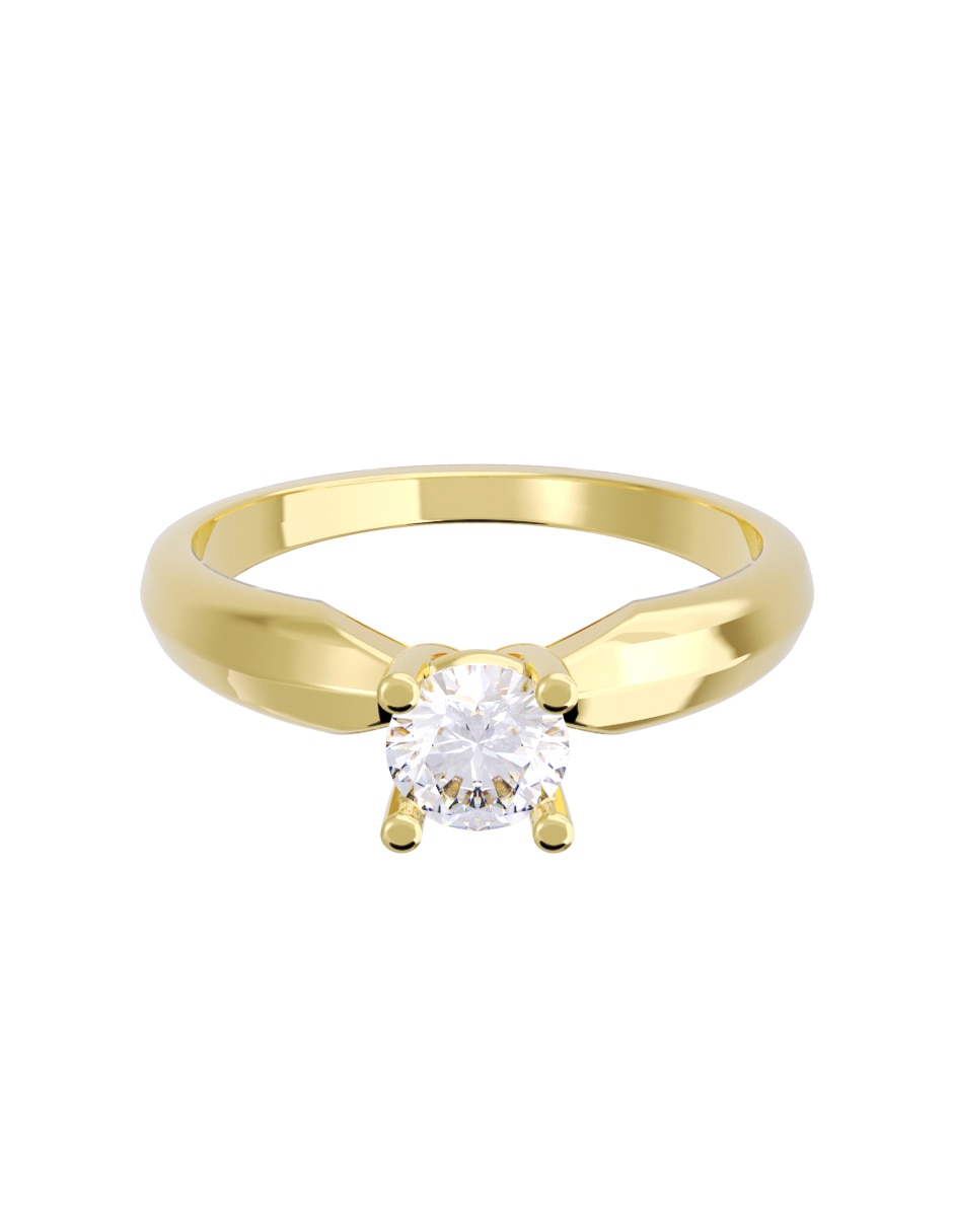 Anillo de compromiso de oro 14 K Diamante Anillo de compromiso de oro 14 K Diamante