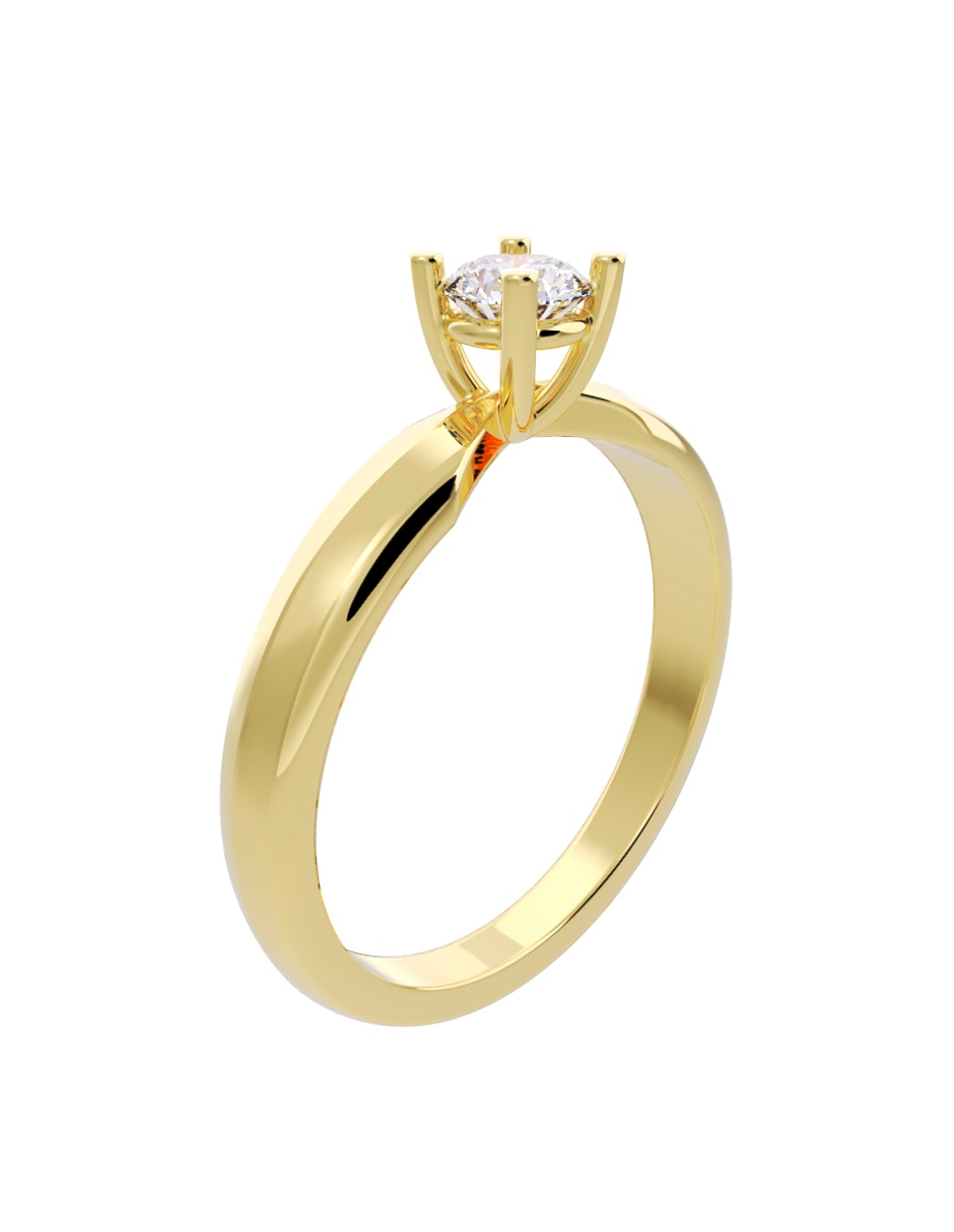 Anillo de compromiso de oro 14 K Diamante 3