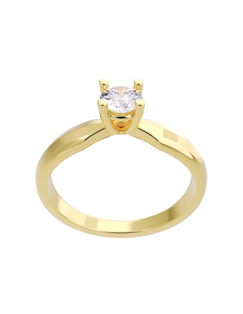 Anillo de compromiso de oro 14 K Diamante 4